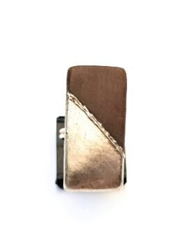 Anillo rectangular plata con relieve