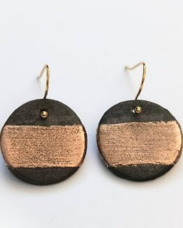 Aro Bola chica cinta bronce - Joyería Artesanal de Cerámica Marisa Bidone